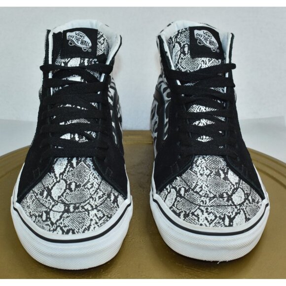 Vans Sk8-Hi Shoes Mens 5.5 W 7 Leopard Python Snake Checkerboard Black White - Picture 2 of 10